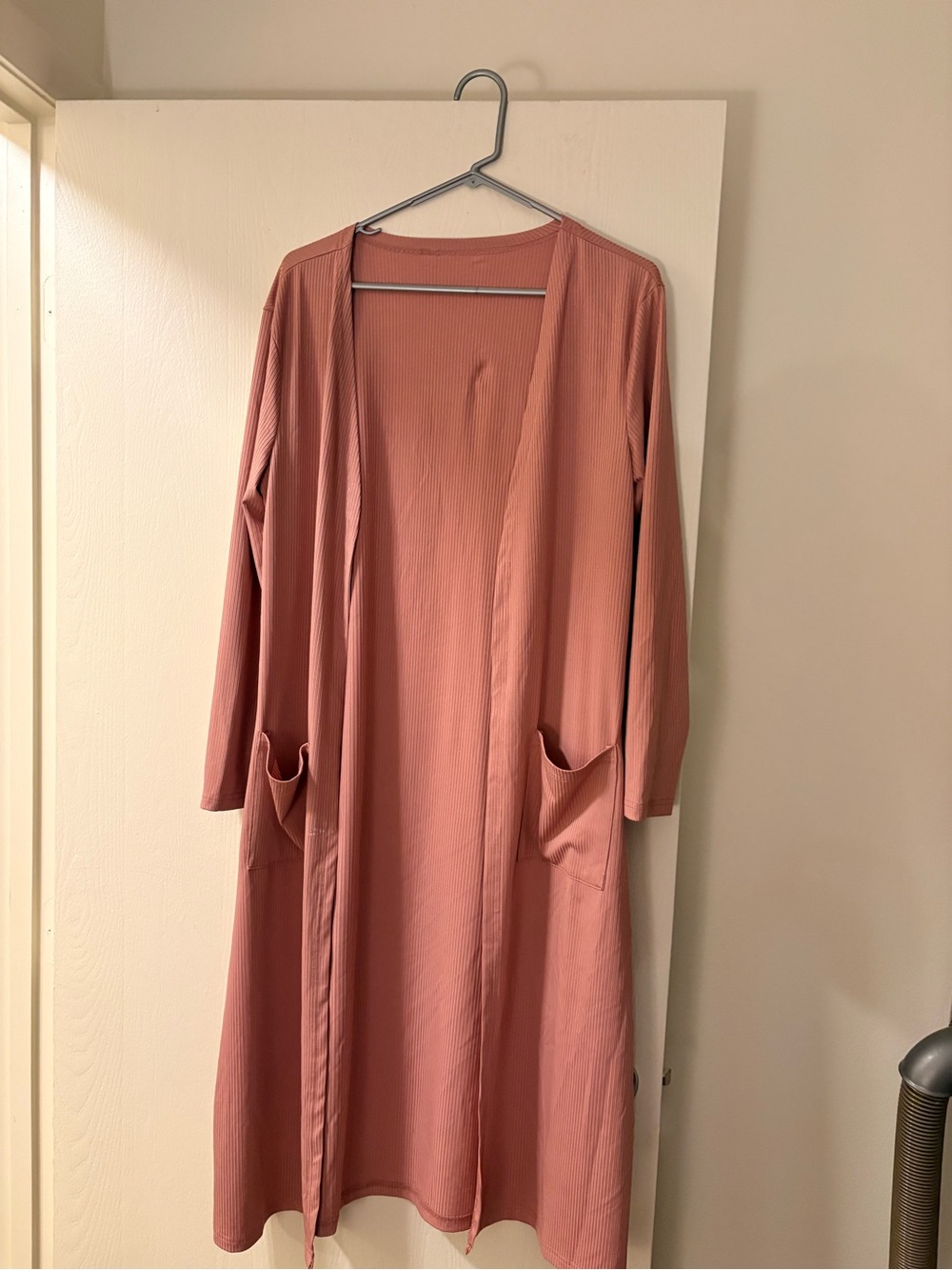 Pink Ribbed Tank and Drawstring Shorts Set with Robe - Picture 4 of 4
